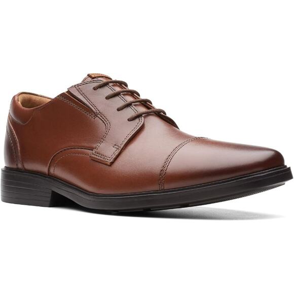 NWT Clarks Men\'s Clarkslite Cap Oxford Shoes, Tan Leather, 7 main image 5